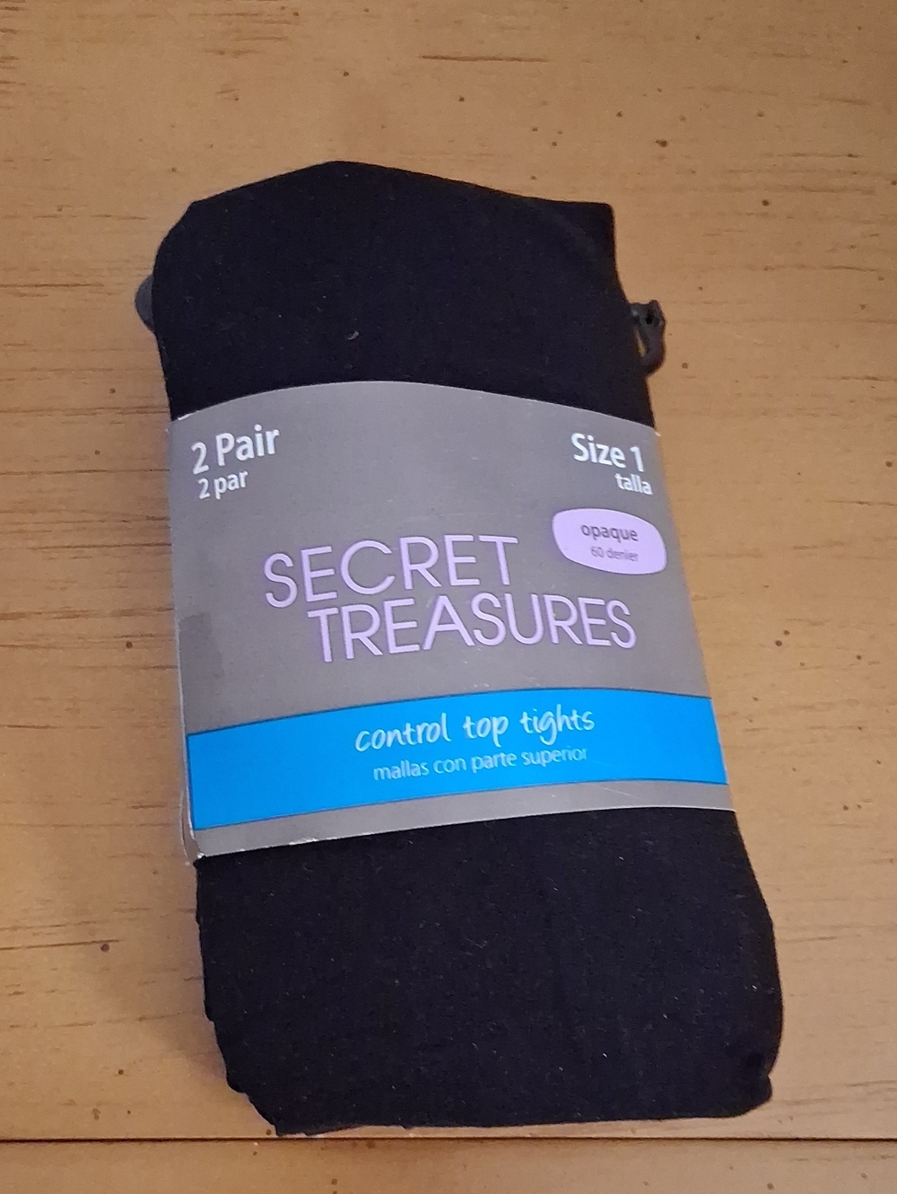 Secret Treasures Black Control Top Tights - 2 Pair